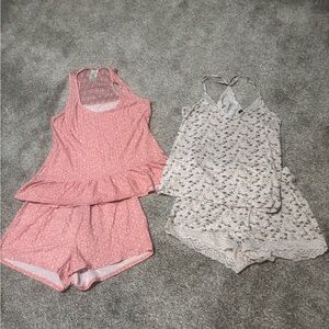 Lucky Brand  with Ruffle Detail and Tahari brand pink floral pajama sets